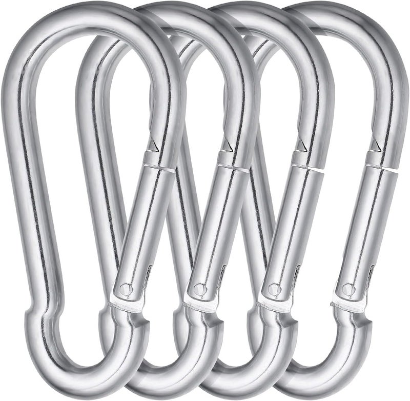 OWAYOTO 4.7 Inch Carabiner Clip Heavy Duty Large Carabiner Spring Snap Hook Steel Clip Quick Link Buckle M11x120mm 4pcs for Hammock Punching Bags Swing Chairs Gym Equipment Camping Hiking - Image 1